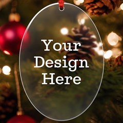 Personalized First Christmas Name Any Text UV Print Acrylic Ornament Oval UV Print Acrylic Ornament Oval View1