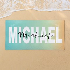 Custom Colorful and Beautiful Botanical Patterns  Any Text Name 54 X27  Super Absorbent Beach Towel	 View2