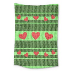 Fabric Christmas Hearts Texture Large Tapestry