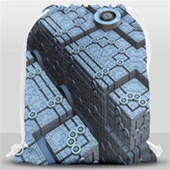 Grid Maths Geometry Design Pattern Drawstring Bag (large)