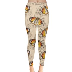 Nude Watercolor Butterfly Pattern Leggings