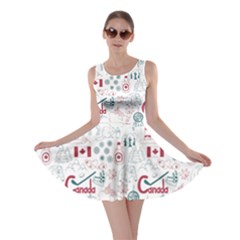 Colorful Fun Colorful Sketch Canada Pattern Skater Dress