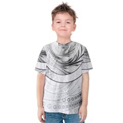 Enso, A Perfect Black And White Zen Fractal Circle Kids  Cotton Tee