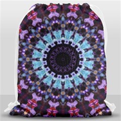 Kaleidoscope Mandala Purple Pattern Art Drawstring Bag (large)