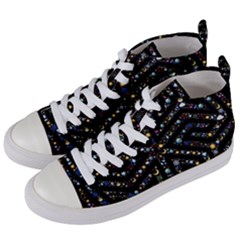 Symbol Wheel Mandala Design Women s Mid-top Canvas Sneakers