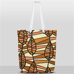 Autumn Leaf Mosaic Seamless Full Print Rope Handle Tote (small)