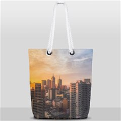 View Of High Rise Buildings During Day Time Full Print Rope Handle Tote (small)