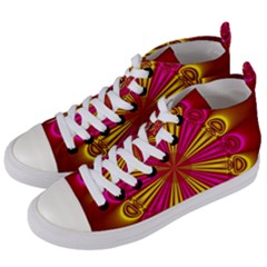 Abstract Art Fractal Modern Art Women s Mid-top Canvas Sneakers