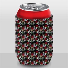 Vintage Hippie Girl Pattern Black Can Holder