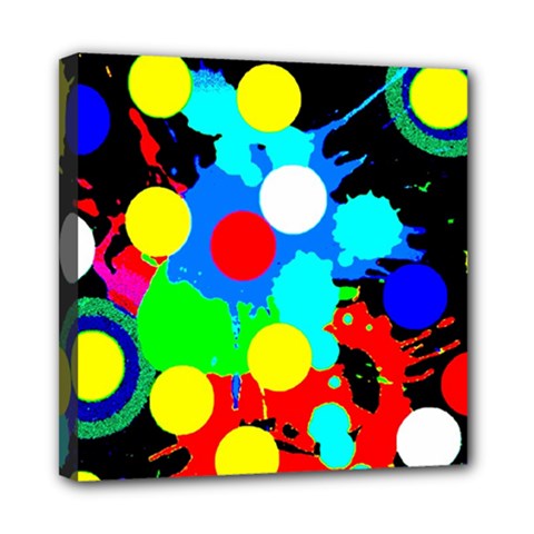 Spots 2222 Black Mini Canvas 8  X 8  (stretched)