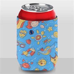 Hand Drawn Seamless Pattern Summer Time Can Holder