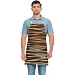 Tiger Stripes, Black And Orange, Asymmetric Lines, Wildlife Pattern Kitchen Apron