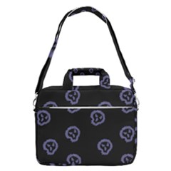 Purple Skulls On Dark Background Macbook Pro Shoulder Laptop Bag (large)