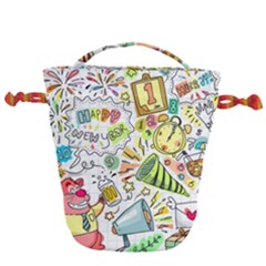 Doodle Drawstring Bucket Bag