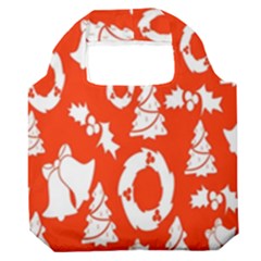 Orange Background Card Christmas  Premium Foldable Grocery Recycle Bag