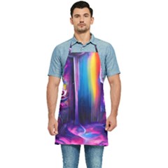 Purple Drawing Digital Art Kitchen Apron