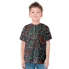 Seamless-vector-pattern-with-watermelons-mint -- Kids  Cotton Tee