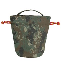 Camouflage-splatters-background Drawstring Bucket Bag
