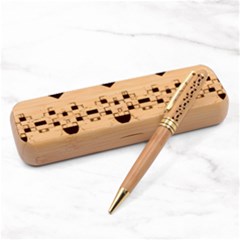 Red Flowers And Colorful Squares                                                           Alderwood Pen Set