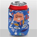Personalized Hello Spring Floral Pattern Name Can Cooler View2