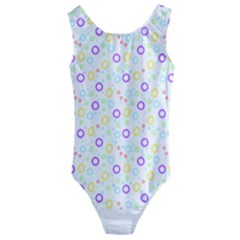 Pattern T- Shirt Círculos Coloridos T- Shirt Kids  Cut-out Back One Piece Swimsuit