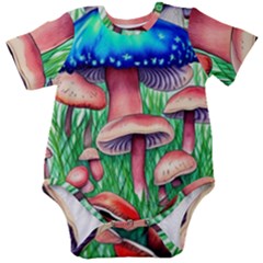 Light And Airy Mushroom Witch Artwork Baby Short Sleeve Bodysuit