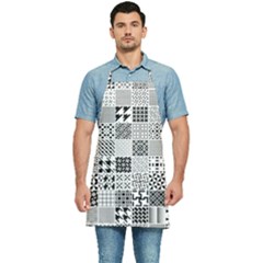 Black And White Geometric Patterns Kitchen Apron
