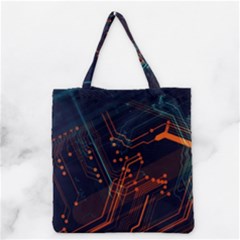 Abstract Colorful Circuit Grocery Tote Bag