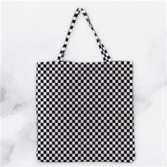Black And White Checkerboard Background Board Checker Grocery Tote Bag