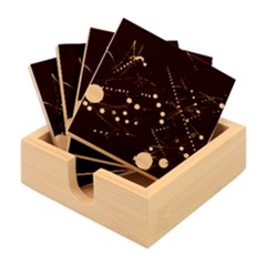 Abstract Light Star Design Laser Light Emitting Diode Bamboo Coaster Set
