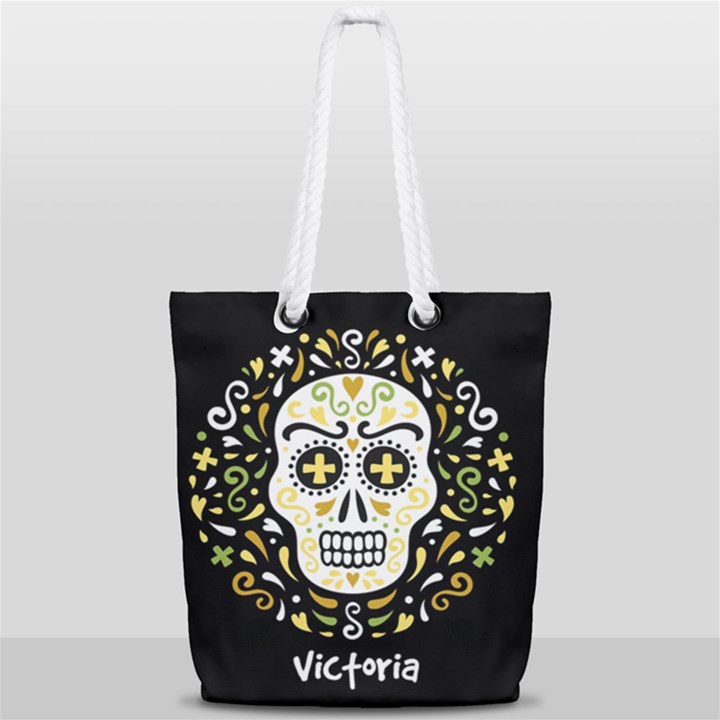 Skull Pattern Full Print Rope Handle Tote (Small)