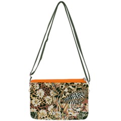 Floral Leaf Chain Patchwork Pattern Double Gusset Crossbody Bag