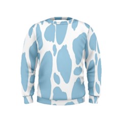 Cow Print, Aesthetic, Y, Blue, Baby Blue, Pattern, Simple Kids  Sweatshirt