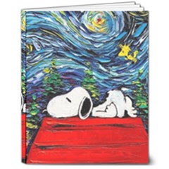 Dog House Vincent Van Gogh s Starry Night Parody 8  X 10  Hardcover Notebook