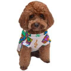 Seamless Pattern With Colorful Cassettes Hippie Style Doodle Musical Texture Wrapping Fabric Vector Dog T-shirt