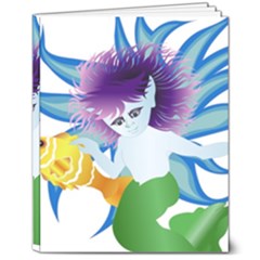 Mermaid Fantasy Undersea Merman 8  X 10  Hardcover Notebook