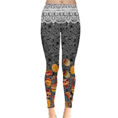 Gray Eggs Easter Leggings 