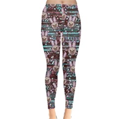 Cute Easter Pug Bunny Colorful Leggings 