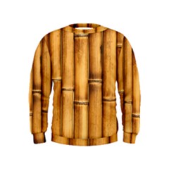 Brown Bamboo Texture  Kids  Sweatshirt