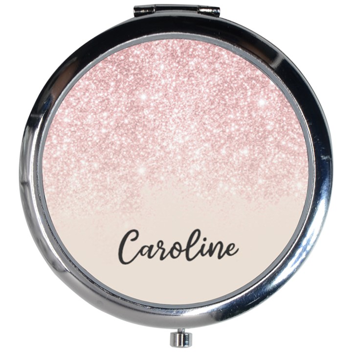 Personalized Glitter Glam Metal Name Mini Round Mirror Mini Round Mirror