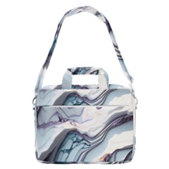 Marble Abstract White Pink Dark Macbook Pro 16  Shoulder Laptop Bag