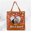 Personalized Photo Illustration Lover Name Tote Bag Grocery Tote Bag View1