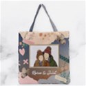 Personalized Photo Illustration Lover Name Tote Bag Grocery Tote Bag View1