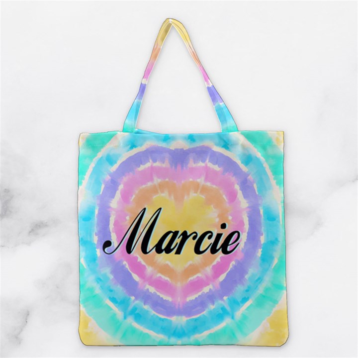Personalized Tie Dyed Style Name Tote Bag Grocery Tote Bag