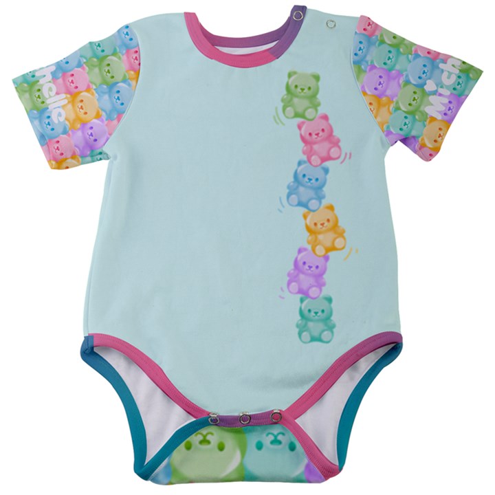 Personalized Jelly Bear Name Baby Short Sleeve Bodysuit Baby Short Sleeve Bodysuit