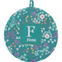 Personalized Floral Pattern Initial Name Round Trivet Round Trivet View1