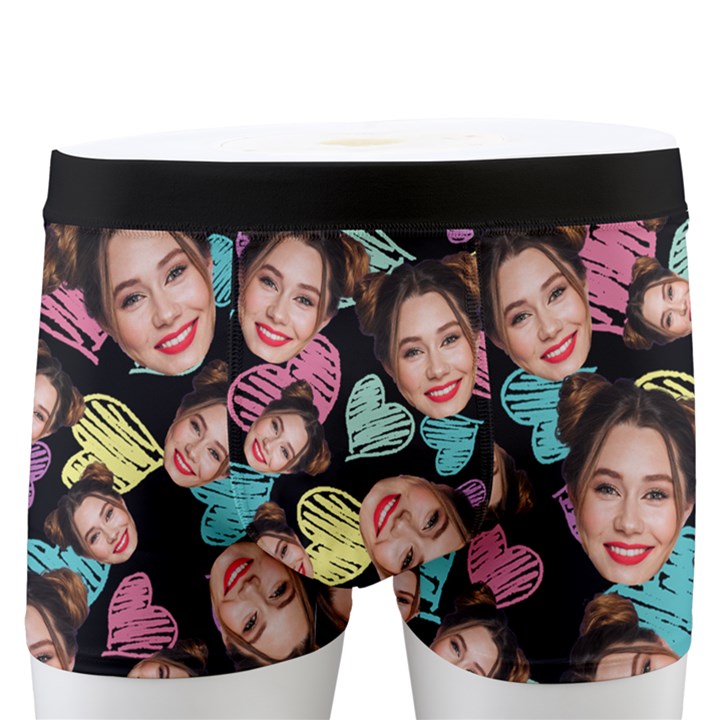 Personalized Photo Many Face Head Many Heart Boxer Men s Boxer Briefs