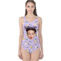 Personalized Flower Line Photo One Piece Swimsuit One Piece Swimsuit View1