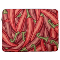Seamless-chili-pepper-pattern 17  Vertical Laptop Sleeve Case With Pocket