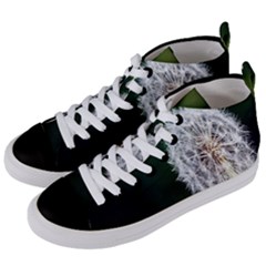 White Flower Women s Mid-top Canvas Sneakers